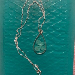 Silver and blue necklace